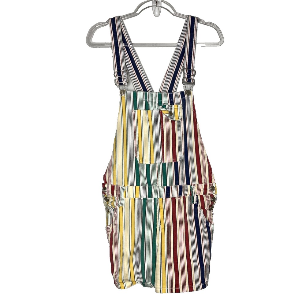 Vintage INDIGO REIN Overalls Youth Size 13 Multicolor Stripe Denim Primary Color